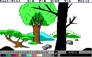 a work-in-progress shot of the visual screen with background tracing turned off